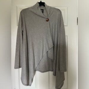Gray long sleeve wrap blouse